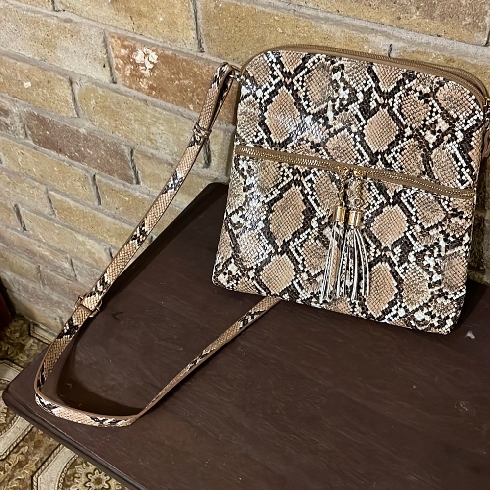 Snake print crossbody